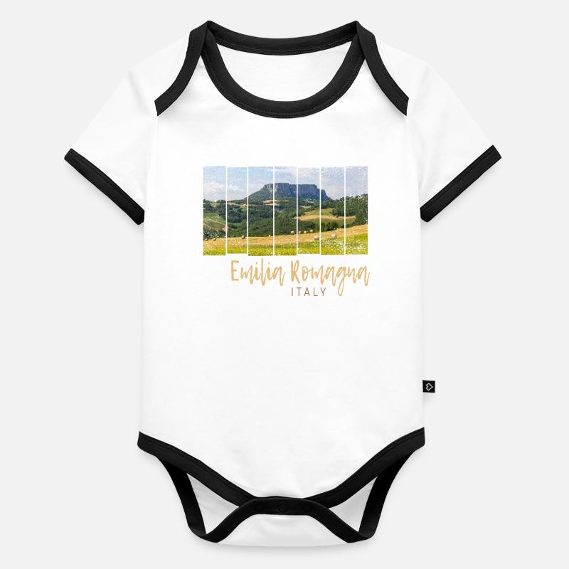 Emilia-Romagna in Italien Panorama Souvenir Baby Bio-Kurzarm-Kontrastbody