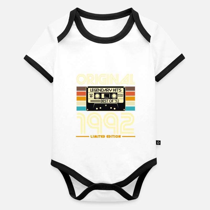 Original 1992 Édition Rétro Cassette Body Bébé bio contrasté manches courtes
