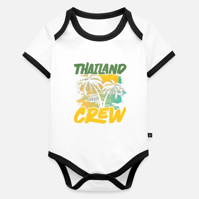Équipage thaïlandais Body Bébé bio contrasté manches courtes