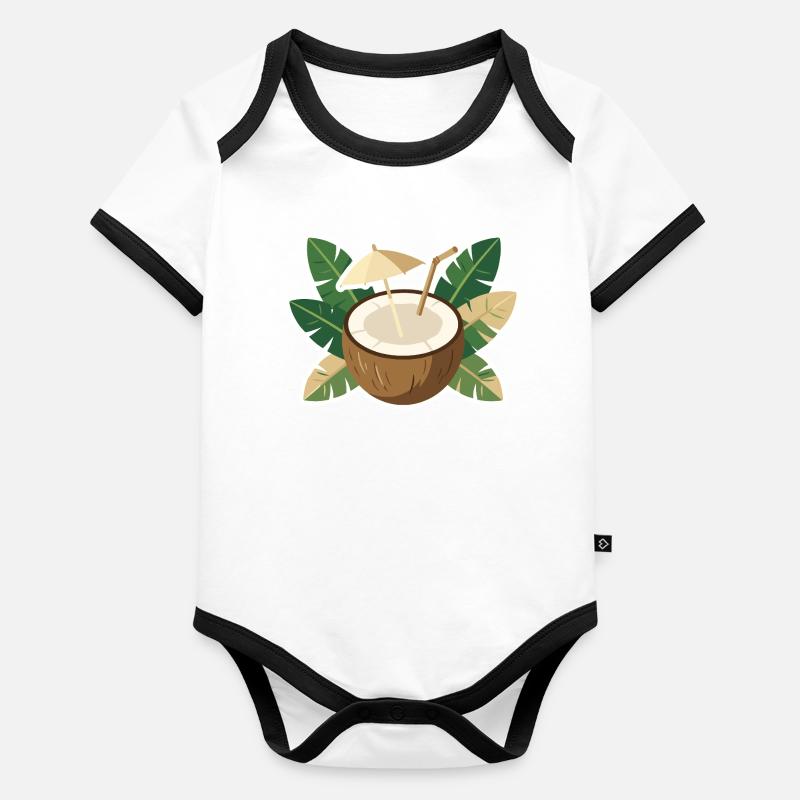 Refroidisseur de l’île Coconut Body Bébé bio contrasté manches courtes