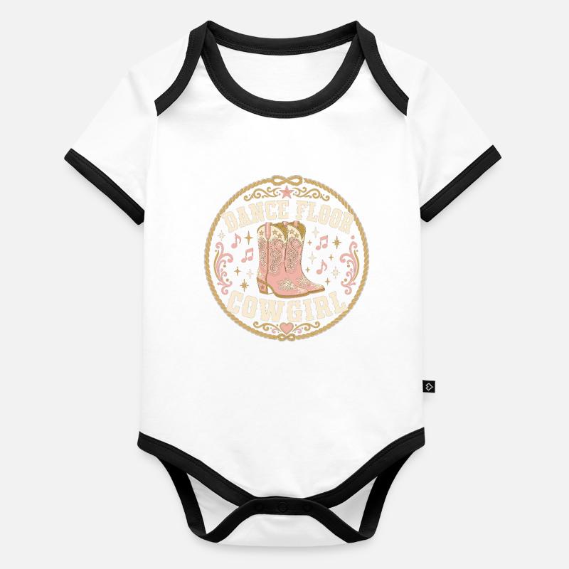 Dance Floor Western Baby Bio-Kurzarm-Kontrastbody