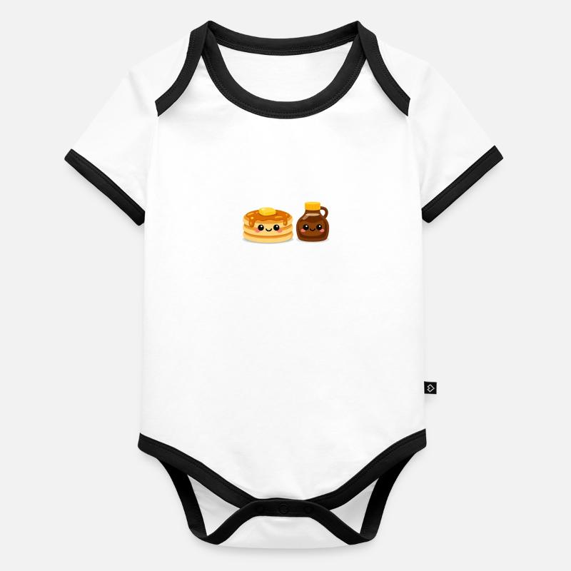 Pancake and Syrup Friends Organic Baby Contrasting Bodysuit