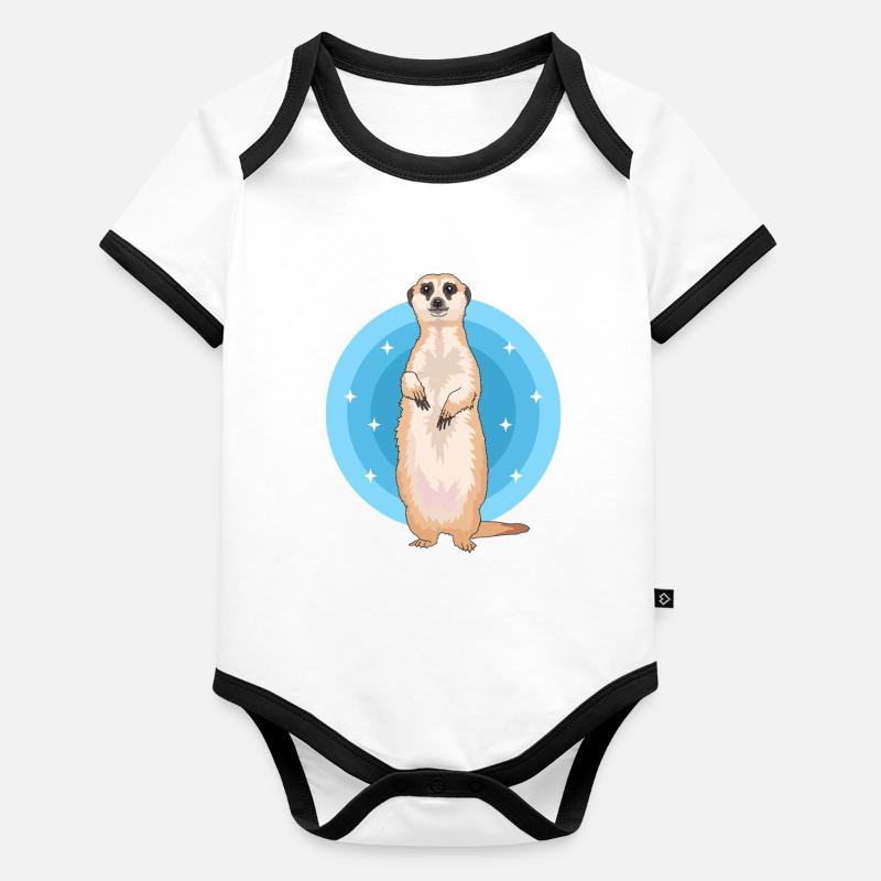 Erdmännchen süßes Erdmännchen Geschenk Baby Bio-Kurzarm-Kontrastbody