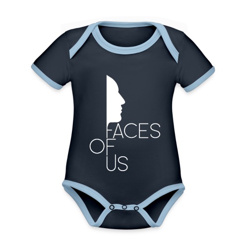 Faces of Us - weiss auf transparent - Baby Bio-Kurzarm-Kontrastbody