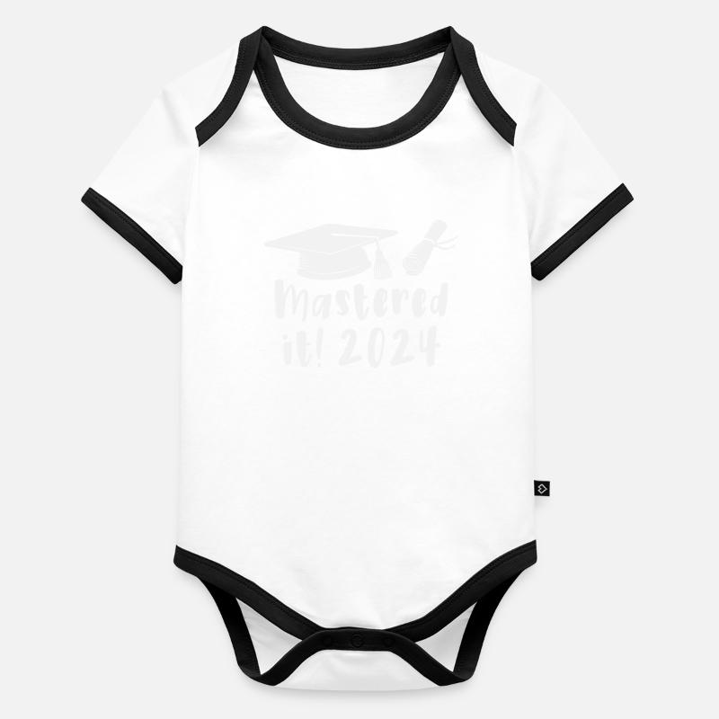 Mastered 2024 Diplôme de Master Diplômé 2024 Body Bébé bio contrasté manches courtes