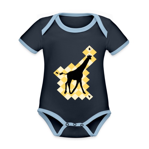 GiraffeSquare - Vauvan kontrastivärinen, lyhythihainen luomu-body