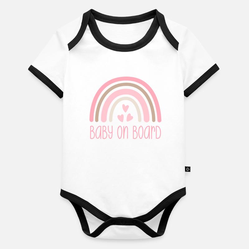 Baby on Board Baby Bio-Kurzarm-Kontrastbody