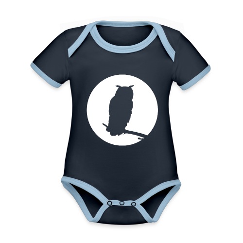 Uggla - Ekologisk kontrastfärgad kortärmad babybody