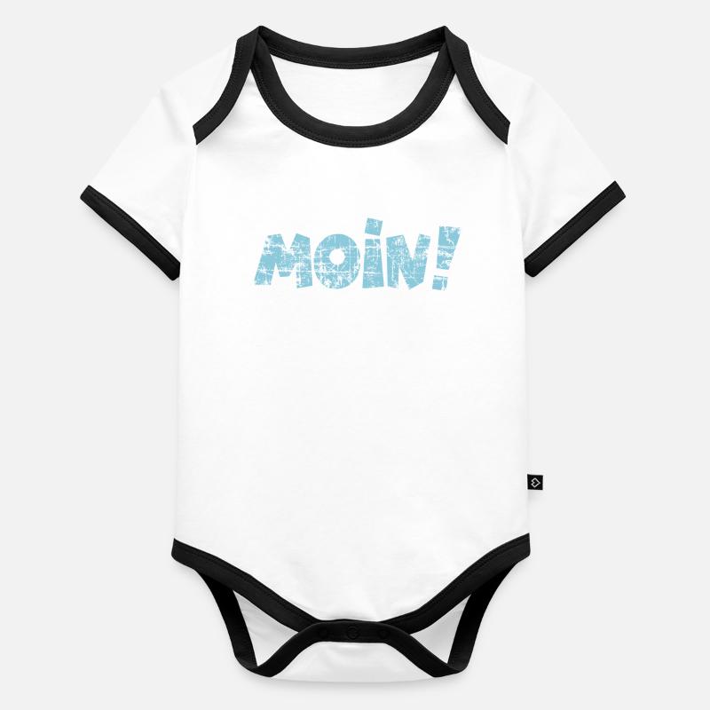 Moin! (Vintage Hell) Guten Morgen Gruß Baby Bio-Kurzarm-Kontrastbody