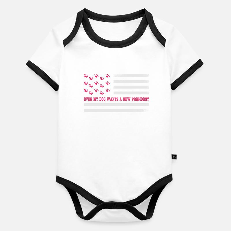 Sogar mein Hund möchte einen neuen Präsidenten Baby Bio-Kurzarm-Kontrastbody
