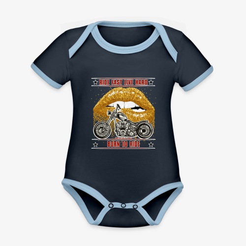 Ride Fast Live Hard - Ride Or Die - Ekologisk kontrastfärgad kortärmad babybody