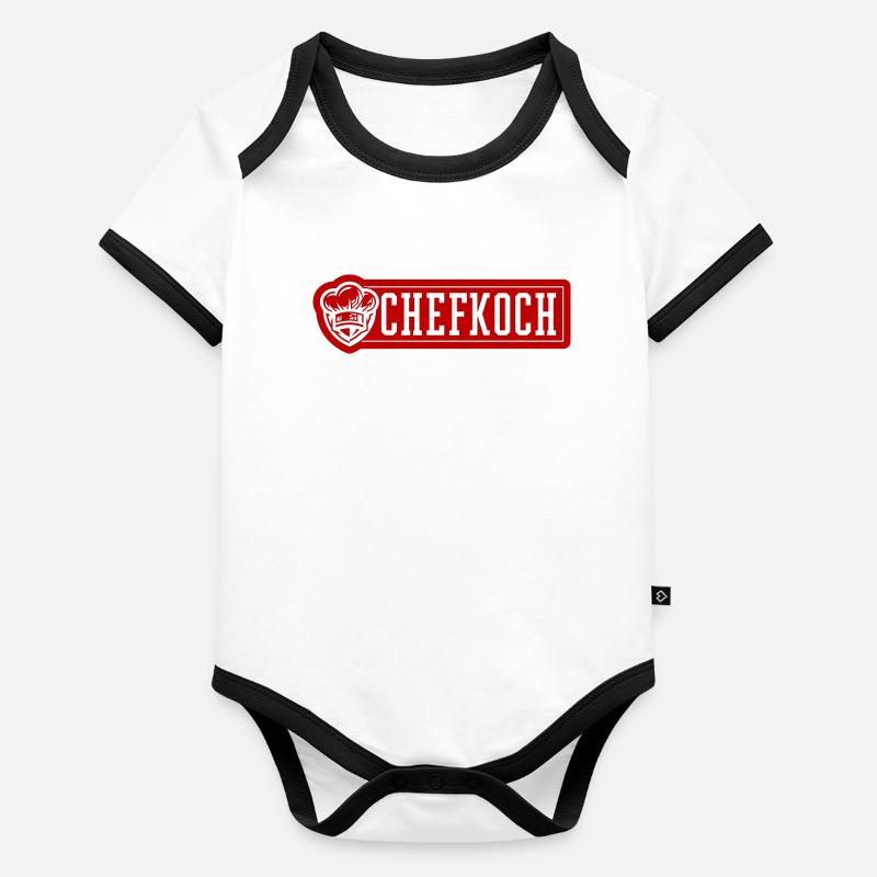 Cuisine de chef Body Bébé bio contrasté manches courtes