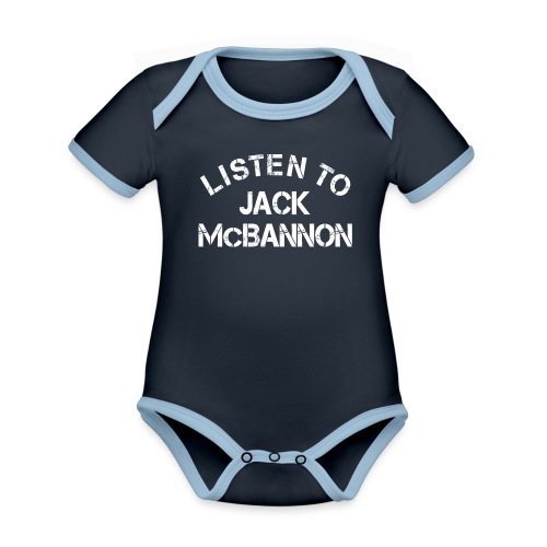 Listen To Jack McBannon (White Print) - Organic Baby Contrasting Bodysuit