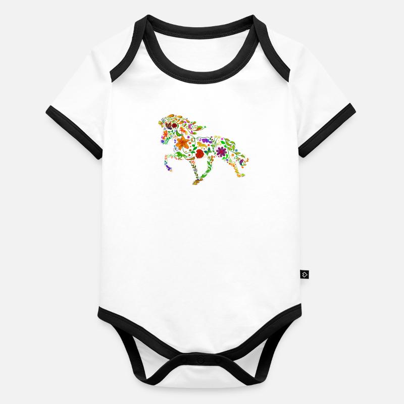 Couleur de la fleur d’Isi Body Bébé bio contrasté manches courtes
