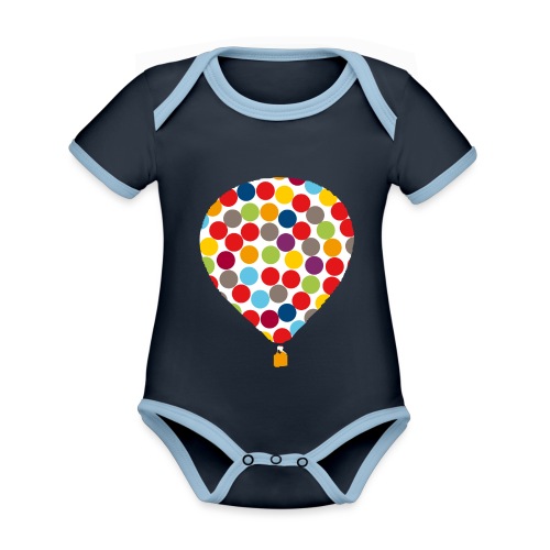 ballon inklusion - Kortærmet økologisk babybody i kontrastfarver