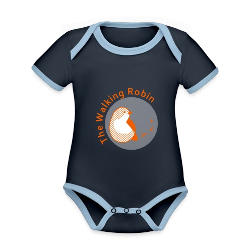 The Walking Robin logo - Body da neonato a manica corta, ecologico e in contrasto cromatico