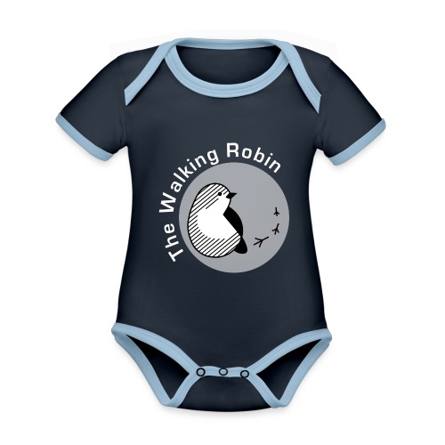 Logo TheWalkingRobin black&white - Body da neonato a manica corta, ecologico e in contrasto cromatico