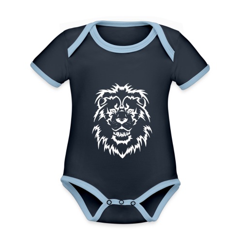 Karavaan LION - Baby contrasterend bio-rompertje met korte mouwen