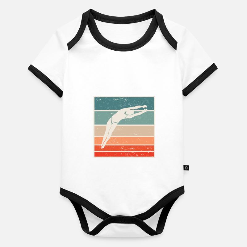 Graphique de plongeoir de plongée haute plongée Body Bébé bio contrasté manches courtes