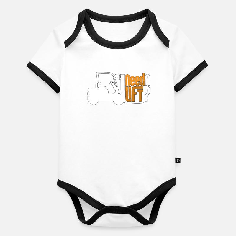 Chariot élévateur à fourche Cool Cadeau Body Bébé bio contrasté manches courtes
