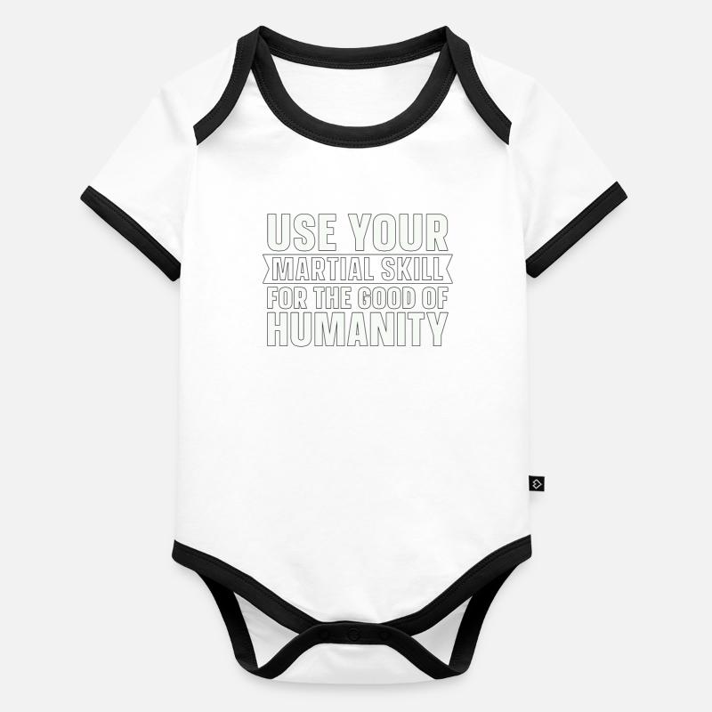 Wing Chun Utilisez vos combattants de compétences martiales Body Bébé bio contrasté manches courtes