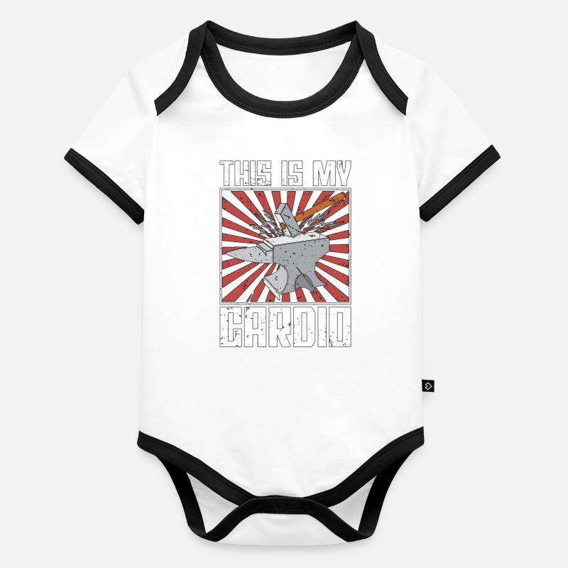Forging This Is My Cardio Metalworker Blacksmiths Baby Bio-Kurzarm-Kontrastbody