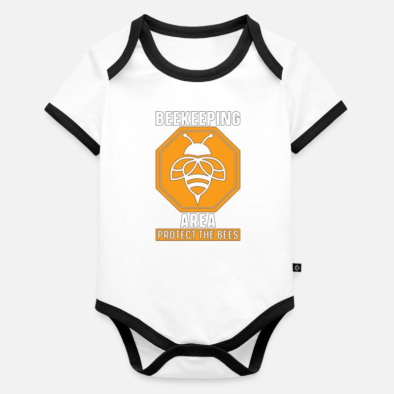Beekeeping Are Protected The Honeybees Beekeeper Baby Bio-Kurzarm-Kontrastbody