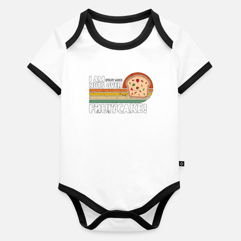 Fruitcake I Am Fruit And Nuts Retro Nutty Cooking Baby Bio-Kurzarm-Kontrastbody