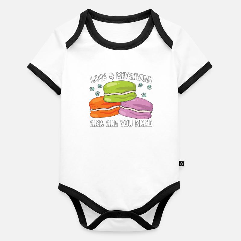 Macaron Love et Macarons sont tout ce dont vous avez besoin de cuisson Body Bébé bio contrasté manches courtes