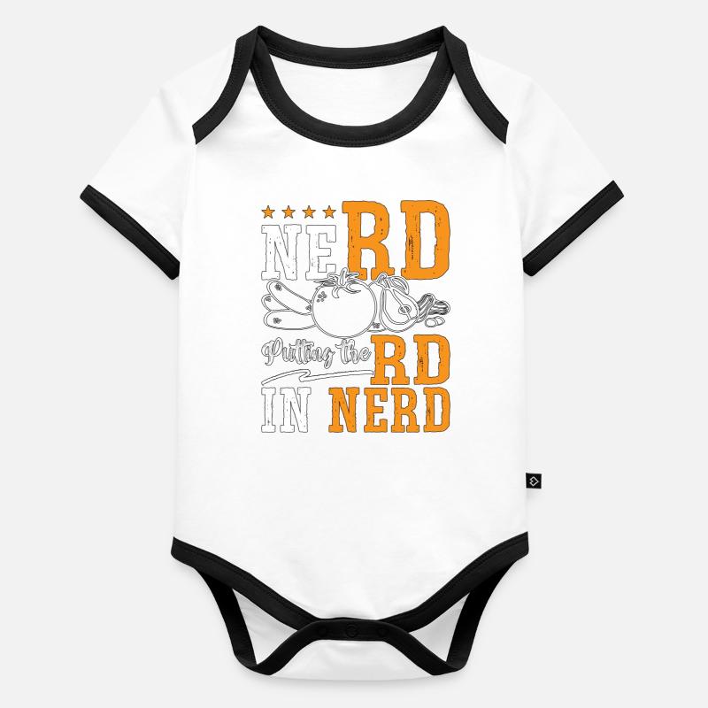 Dietitian Nerd Putting The RD Nutrition Dietitians Baby Bio-Kurzarm-Kontrastbody