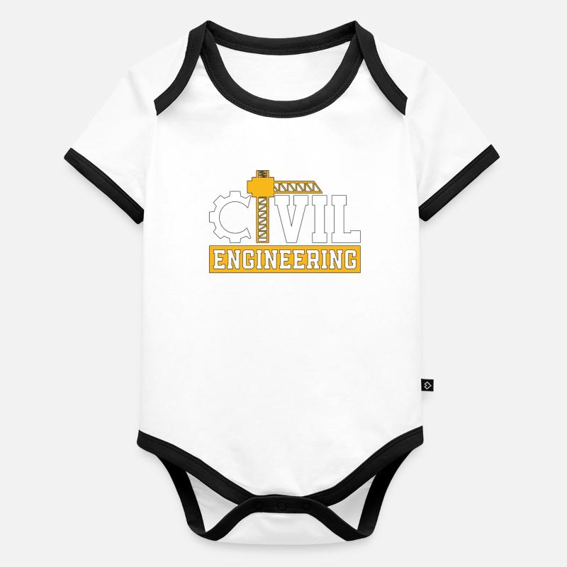 Civil Engineering Construction Building Engineers Organic Baby Contrasting Bodysuit