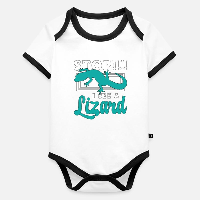 Skinks Stop I See A Lizard Blue Tongued Reptiles Organic Baby Contrasting Bodysuit