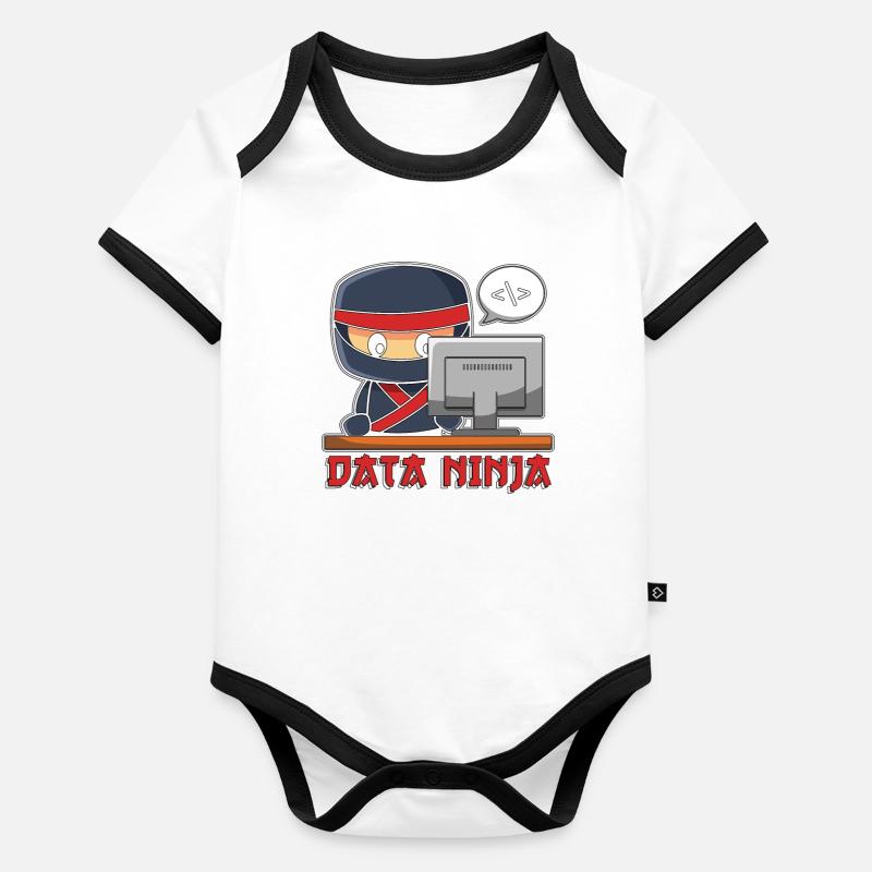 Exploration de données, programmeur Data Ninja, apprentissage automatique Body Bébé bio contrasté manches courtes