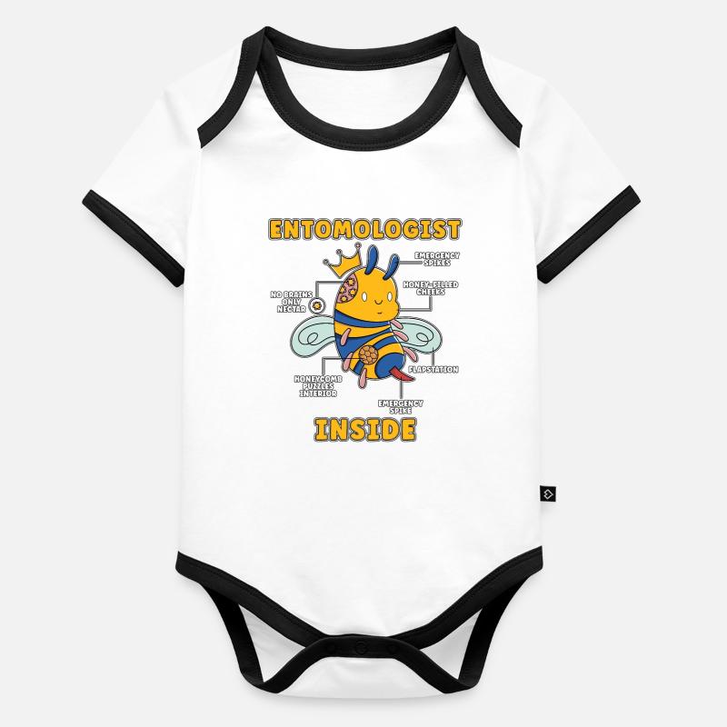 Entomologist Inside Insect Collecting Bug Hunters Organic Baby Contrasting Bodysuit