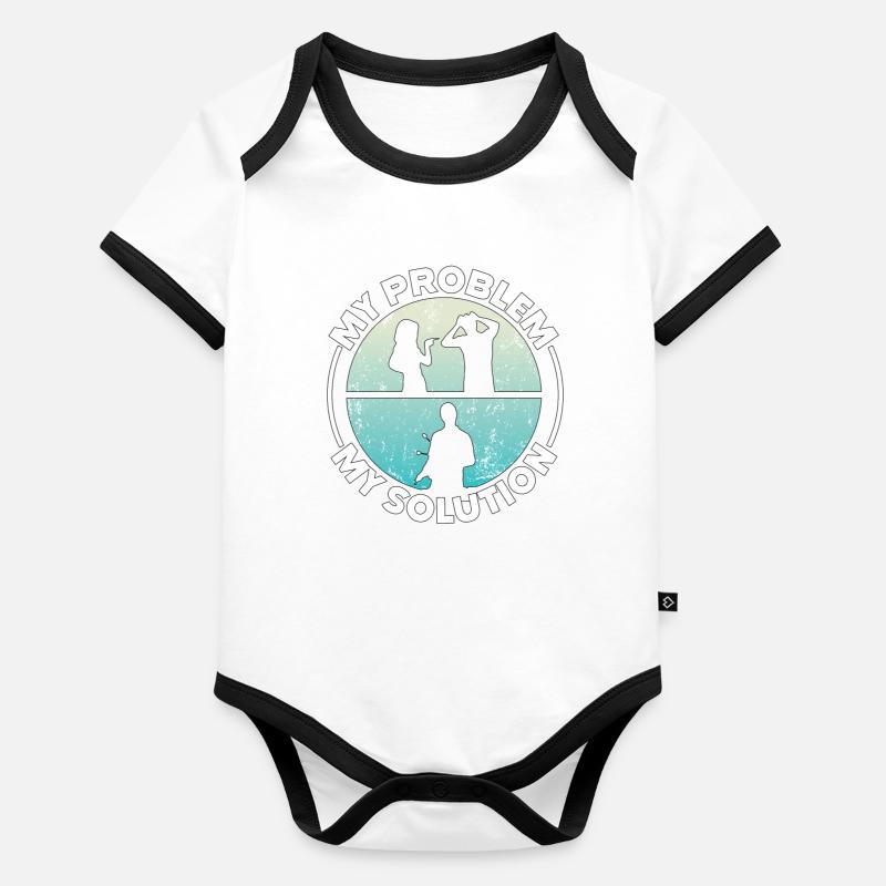 Marimba Player My Problem My Pictogram Dad Mom Baby Bio-Kurzarm-Kontrastbody