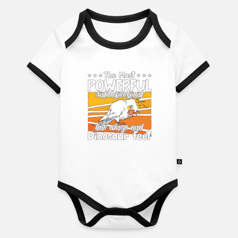 Calopsitte La Perruche La Plus Puissante Amoureux de la Perruche Calopsitte Body Bébé bio contrasté manches courtes