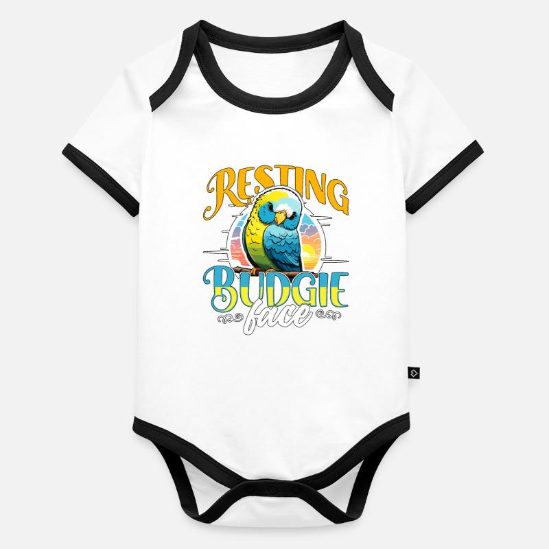 Perruche au repos Perruche visage Perruche Bird Lover Body Bébé bio contrasté manches courtes