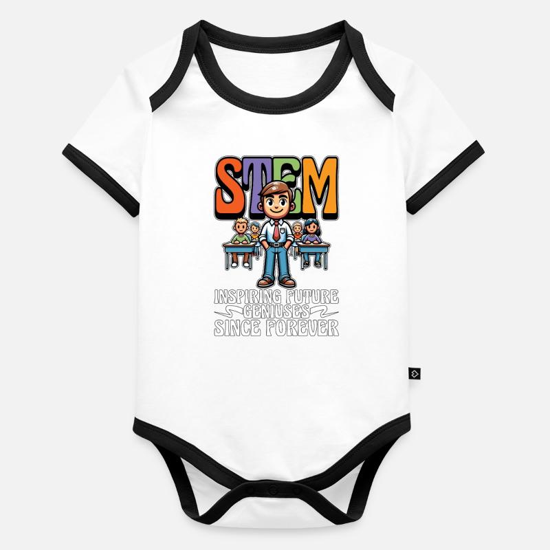 STEM Inspiring Future Data Analysis Enseignant STEM Body Bébé bio contrasté manches courtes