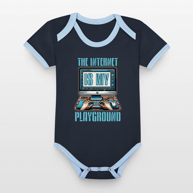 Coder The Internet Is My Playground Web Developer Baby Bio-Kurzarm-Kontrastbody