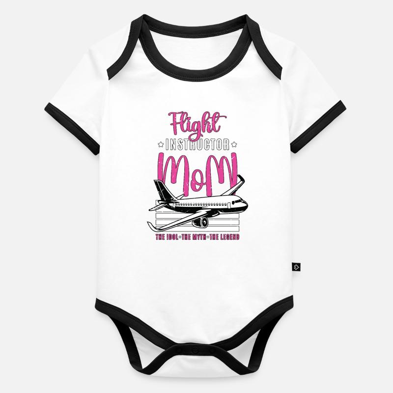 Flight Instructor Mom The Idol Flight Attendant Baby Bio-Kurzarm-Kontrastbody