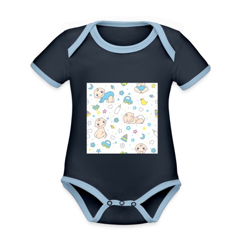 Babykleidung 2 - Baby Bio-Kurzarm-Kontrastbody