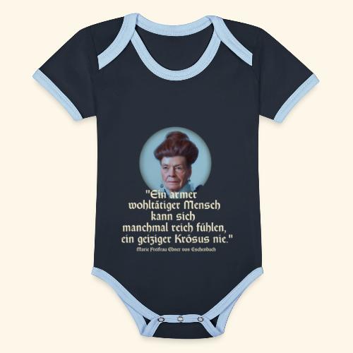 Sprüche T-Shirt Design Zitat über Geiz - Baby Bio-Kurzarm-Kontrastbody