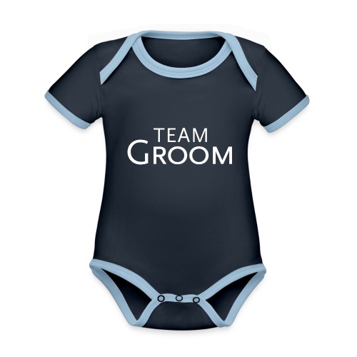 Team Groom - weisse Schrift - Baby Bio-Kurzarm-Kontrastbody