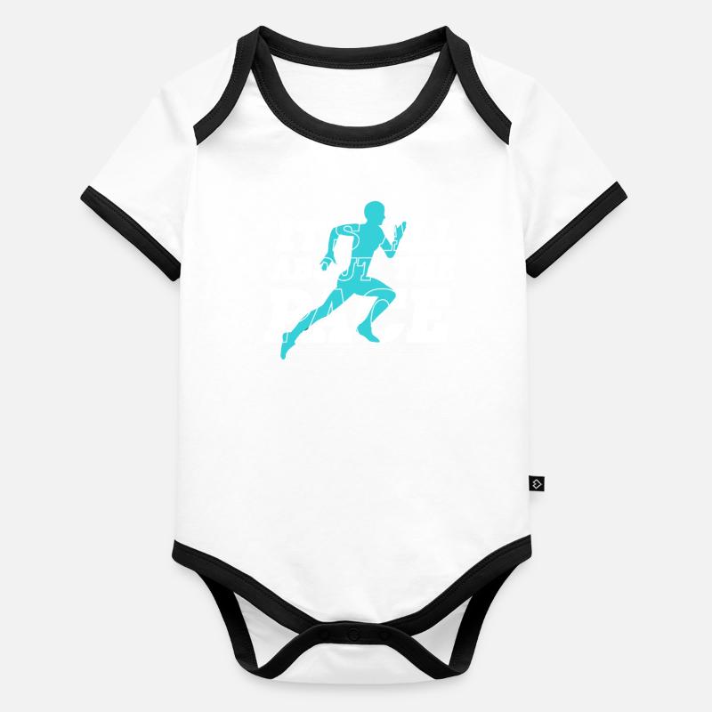 It's All About The Pace Marathon Runners Organic Baby Contrasting Bodysuit