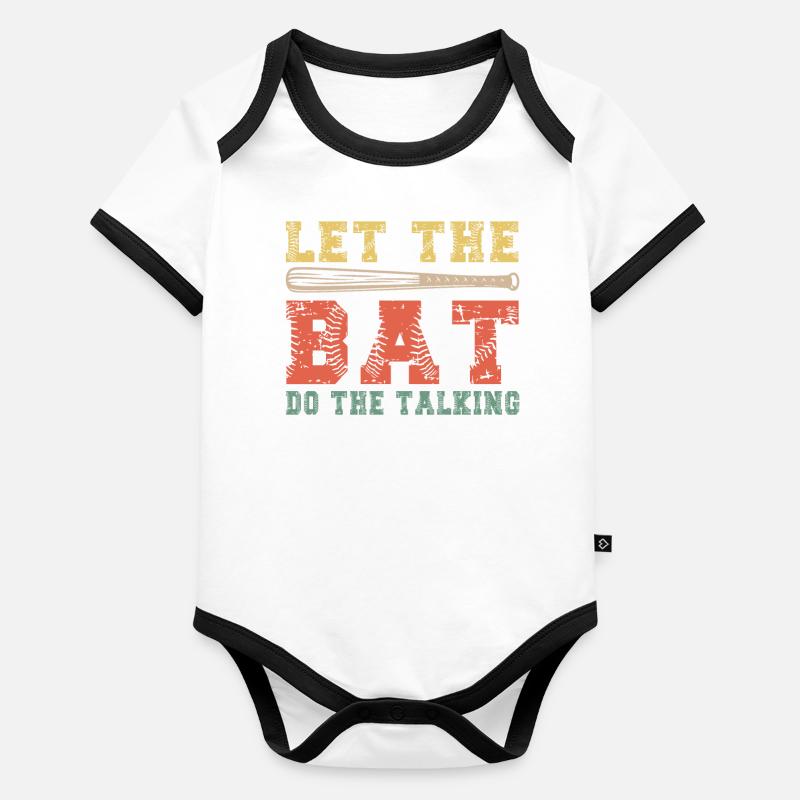 Let The Bat Do The Talking Baseball Organic Baby Contrasting Bodysuit