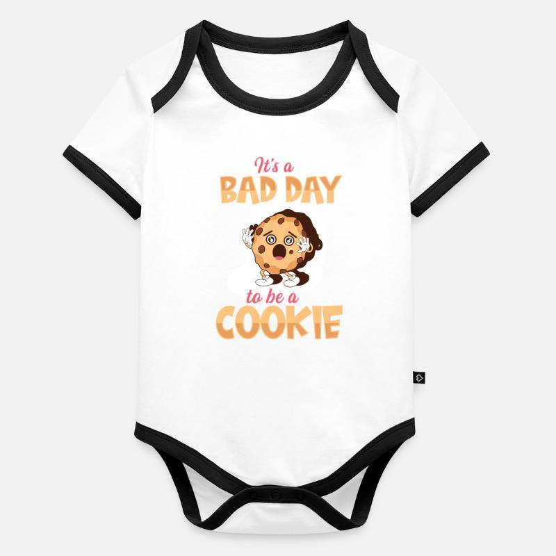Its A Bad Day To Be A Cookie Baby Bio-Kurzarm-Kontrastbody