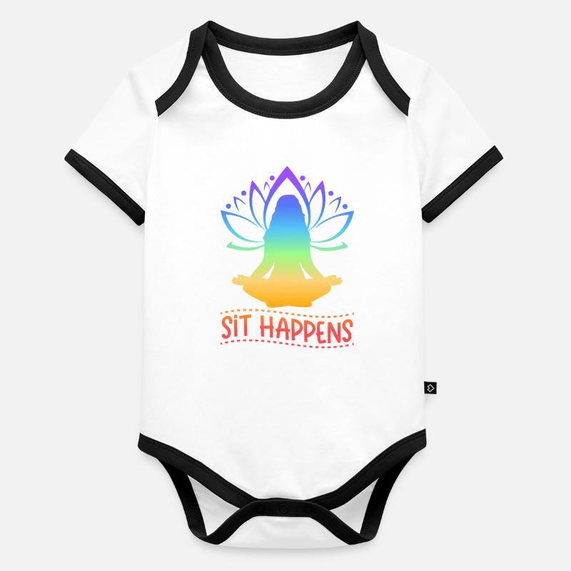 Sit Happens Yoga Body Bébé bio contrasté manches courtes
