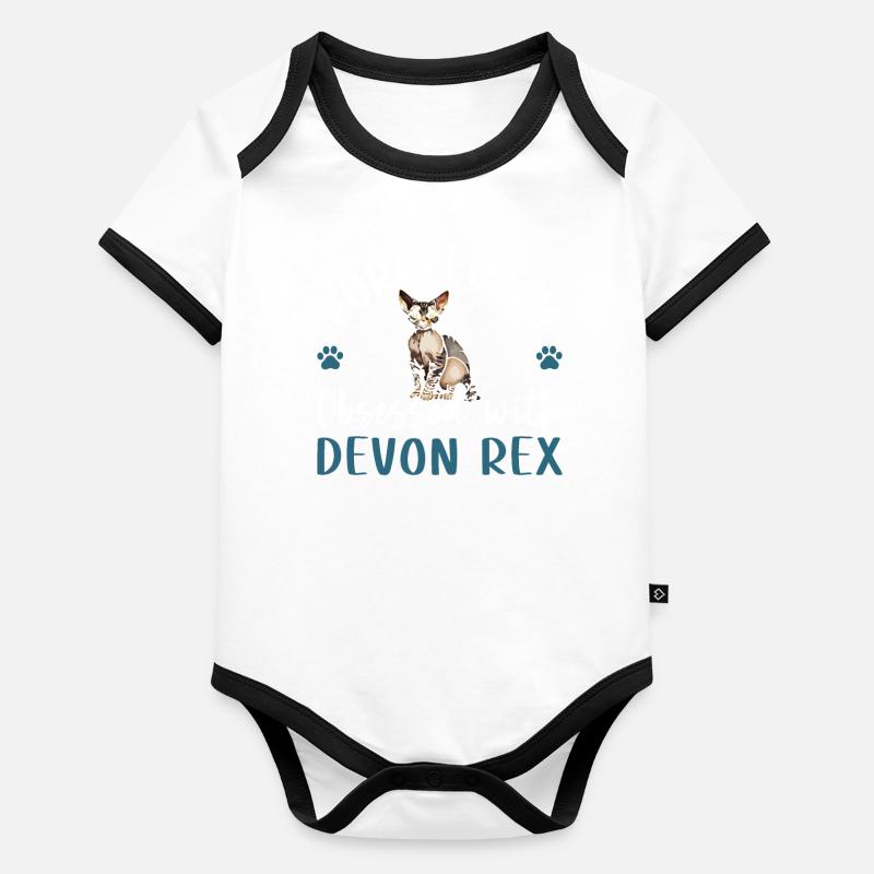 Purrfectly Obsessed With Devon Rex Baby Bio-Kurzarm-Kontrastbody