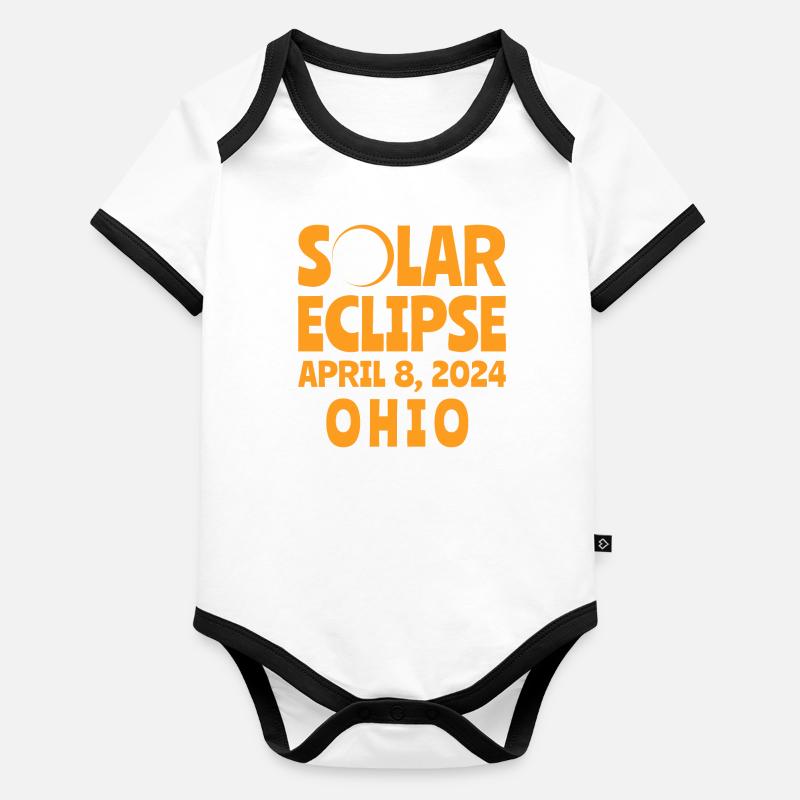 Solar Eclipse 2024 Ohio Organic Baby Contrasting Bodysuit