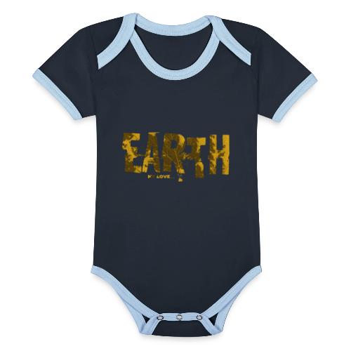 Earth my love - Baby contrasterend bio-rompertje met korte mouwen